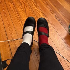 Clarks Bendables Black Leather Mary Jane Flats Size 9